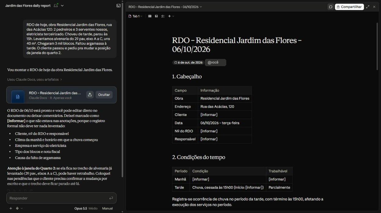 Skill de RDO funcionando no Claude